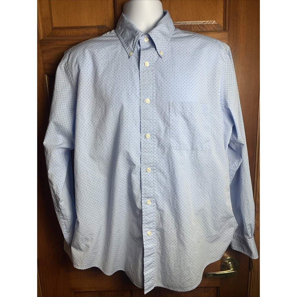 Brook Brothers Regent Shirt Mens Large‎ Blue Long Sleeve Casual Vacation